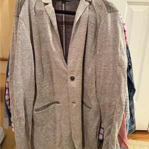 Joh Varvatos Beige/Gray Slouch Blazer with 2 Buttons